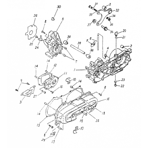 Crankcase (Bombardier Mini DS 50 2T) Crankcase (Bombardier Mini DS 50 2T)