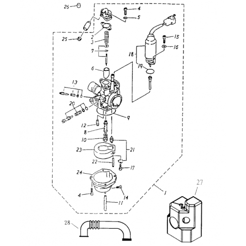Carburetor (Bombardier Mini DS 90 2T) Carburetor (Bombardier Mini DS 90 2T)