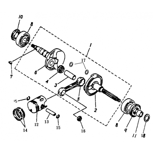 Crankshaft | Pistons (Bombardier Mini DS 90 2T) Crankshaft | Pistons (Bombardier Mini DS 90 2T)