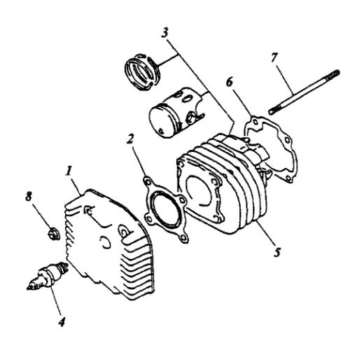 Cylinder | Cylinder Head (Bombardier Mini DS 90 2T)