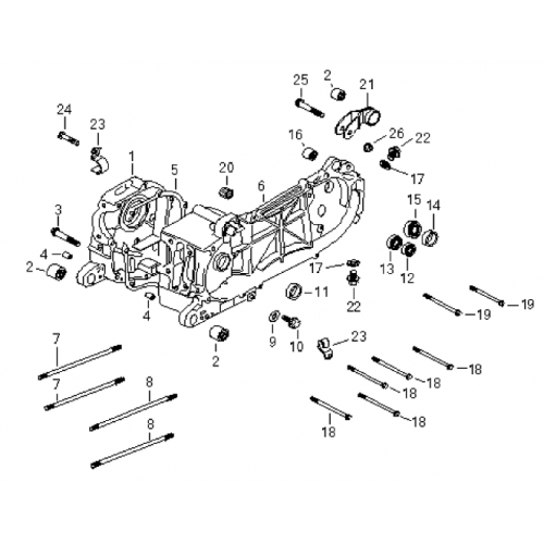 Crankcase Assy (Bombardier Mini DS 90 4T) Crankcase Assy (Bombardier Mini DS 90 4T)