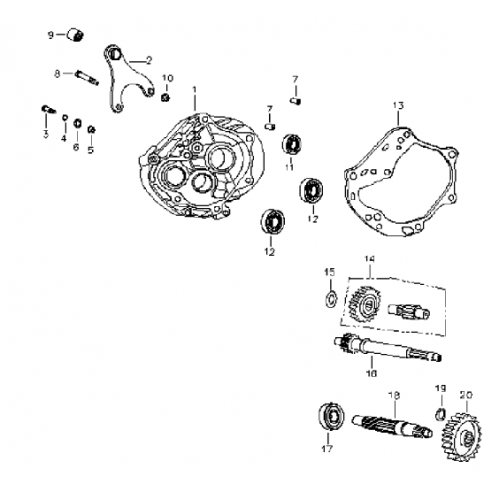 Transmission (Bombardier Mini DS 90 4T) Transmission (Bombardier Mini DS 90 4T)
