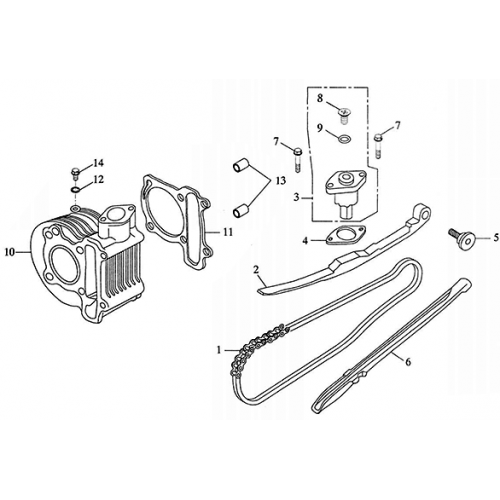 Cam Chain, Cylinder (Adly GK-125 (BK-125) 2005) Cam Chain, Cylinder (Adly GK-125 (BK-125) 2005)