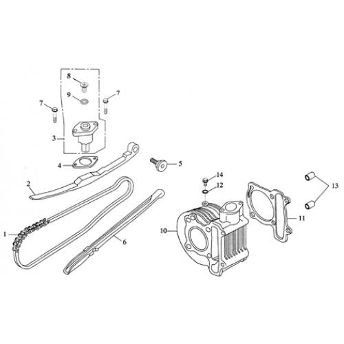 Cam Chain, Cylinder (Adly GK-125 2009) Cam Chain, Cylinder (Adly GK-125 2009)