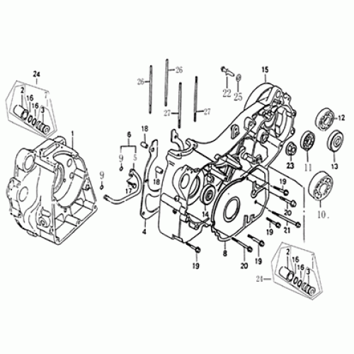 Crankcase (Dazon Raider 250 2005 and Older) Crankcase (Dazon Raider 250 2005 and Older)